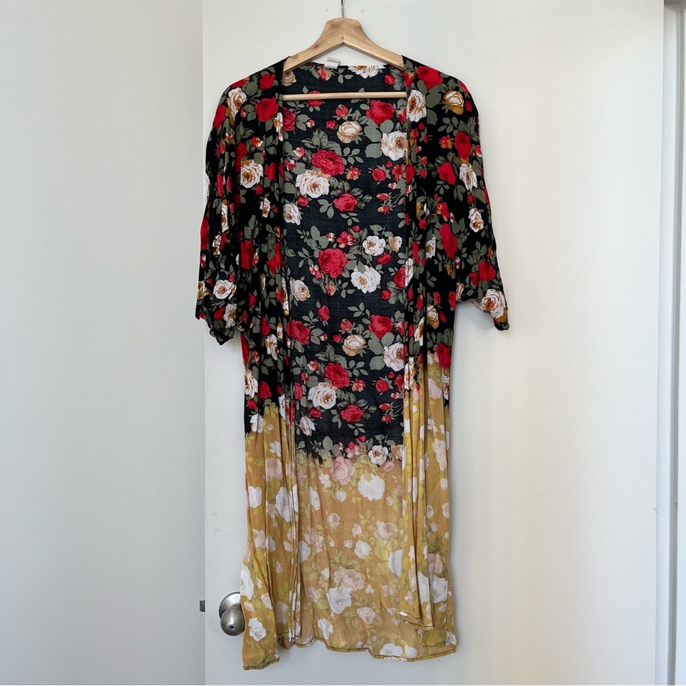 Floral Kimono Style Sweater